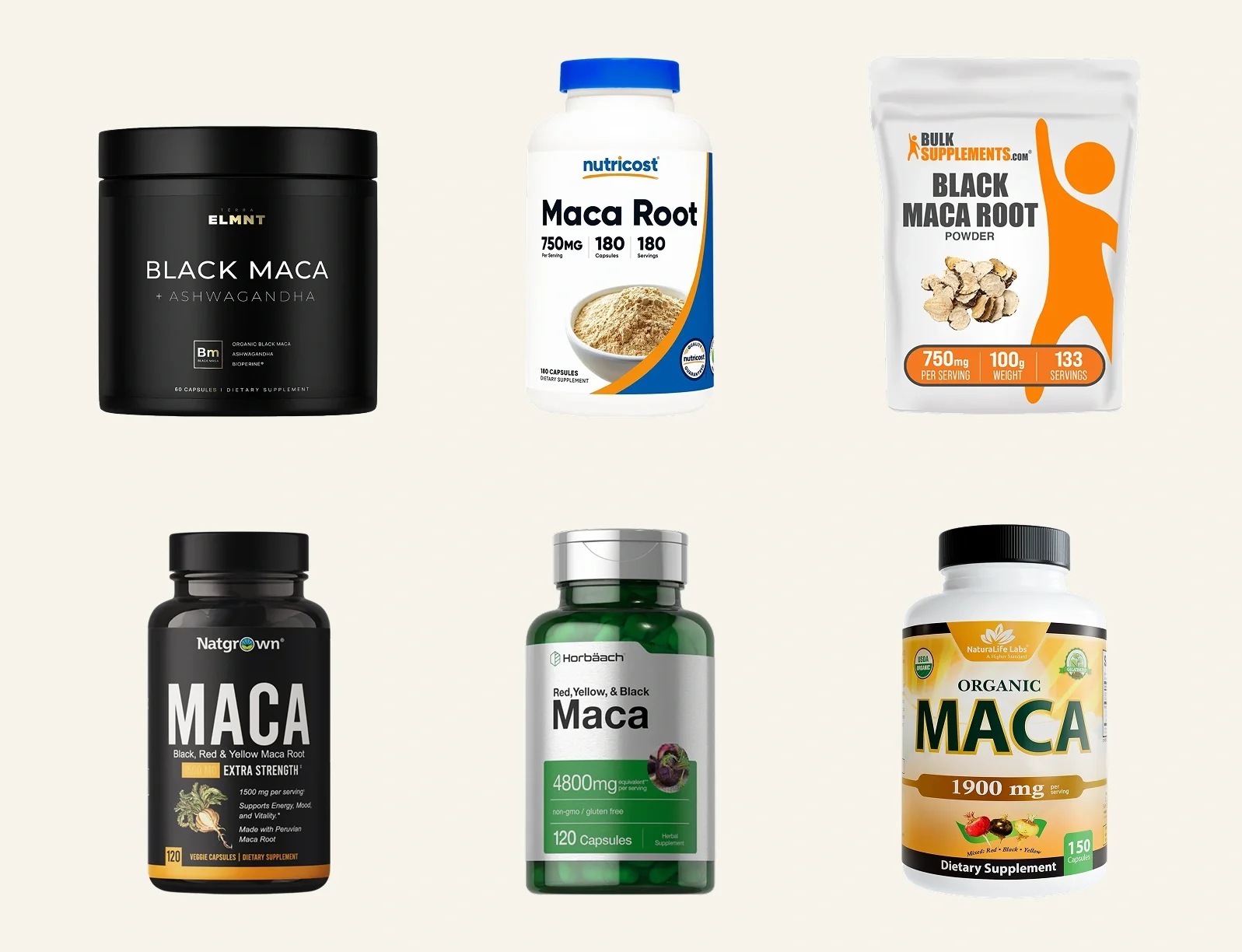 TERRA ELMNT Black Maca vs. leading competitor black maca supplements