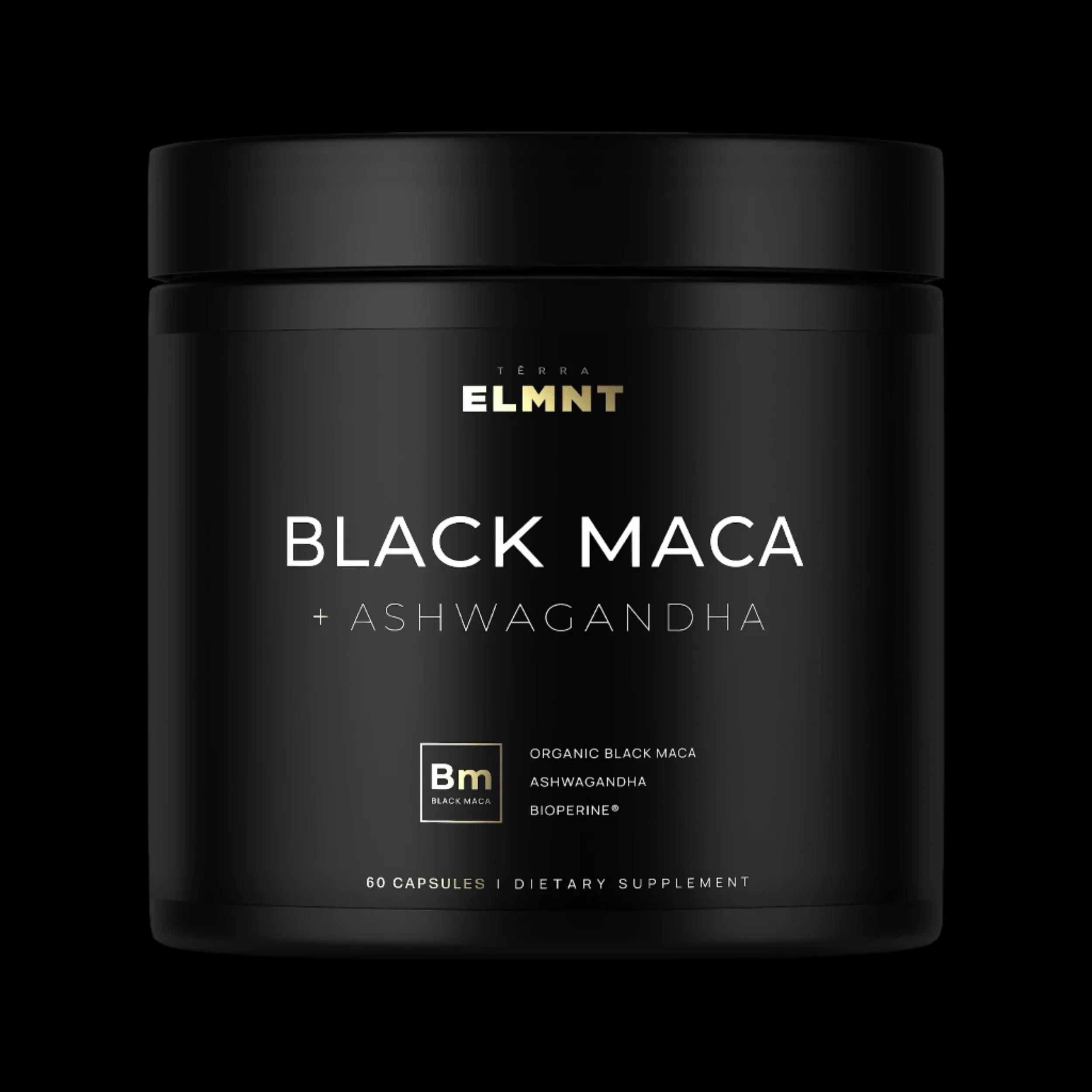 TERRA ELMNT Black Maca bottle